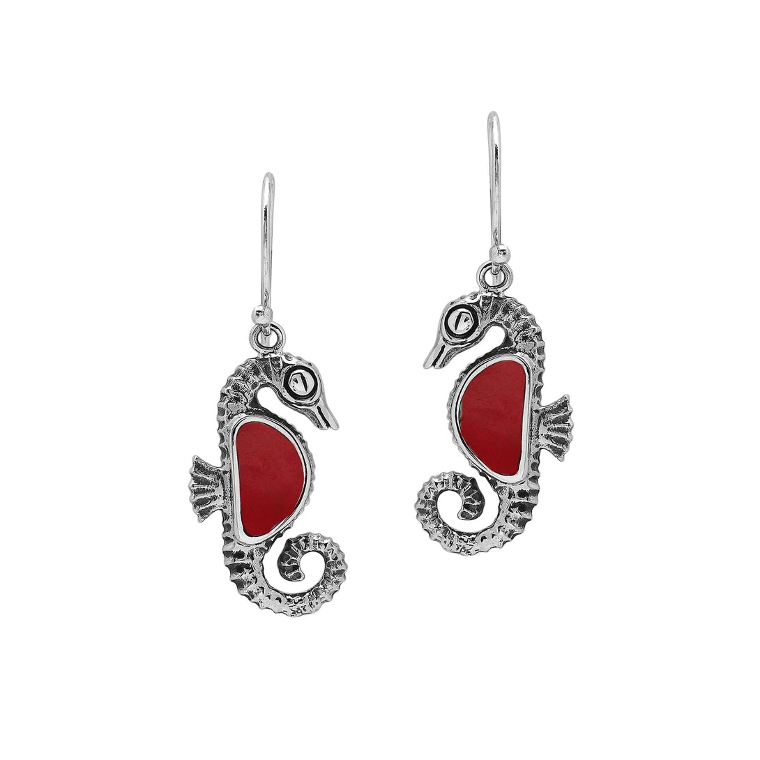 AE-6352-CR Sterling Silver Earring With Coral Jewelry Bali Designs Inc 