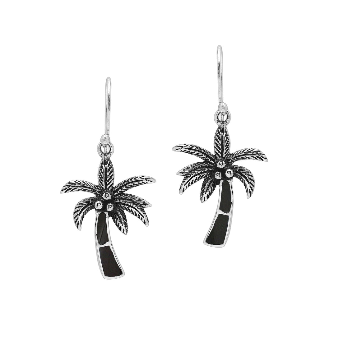 AE-6353-SHB Sterling Silver Earring With Black Shell Jewelry Bali Designs Inc 