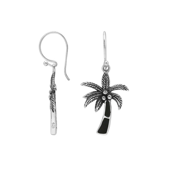 AE-6353-SHB Sterling Silver Earring With Black Shell Jewelry Bali Designs Inc 