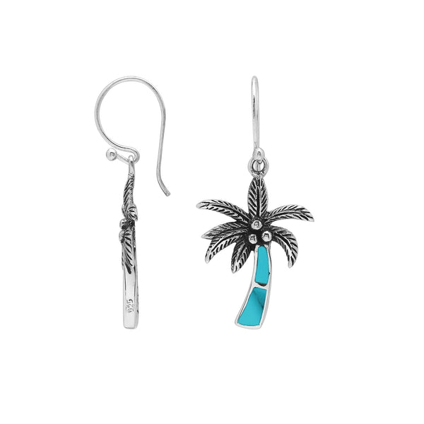 AE-6353-TQ Sterling Silver Earring With Turquoise Shell Jewelry Bali Designs Inc 