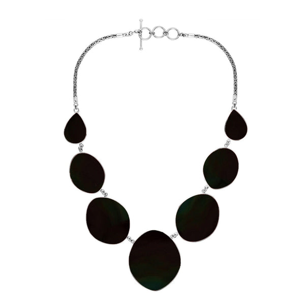 AN-1011-SHB Sterling Silver Necklace With Black Shell Jewelry Bali Designs Inc 