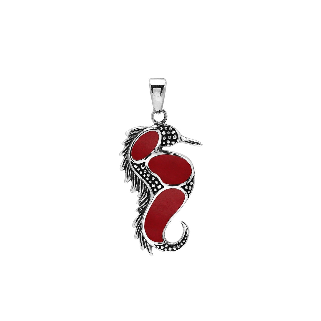 AP-1177-CR Sterling Silver Pendant with Coral Jewelry Bali Designs Inc 