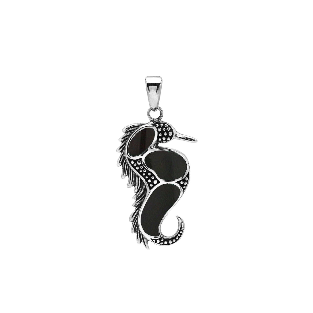 AP-1177-SHB Sterling Silver Pendant with Black Shell Jewelry Bali Designs Inc 