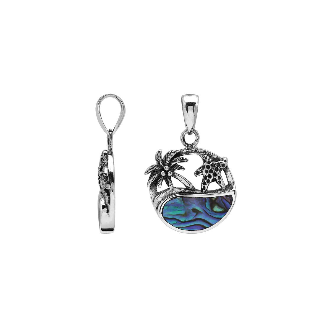 AP-1178-AB Sterling Silver Pendant with Abalone Shell Jewelry Bali Designs Inc 