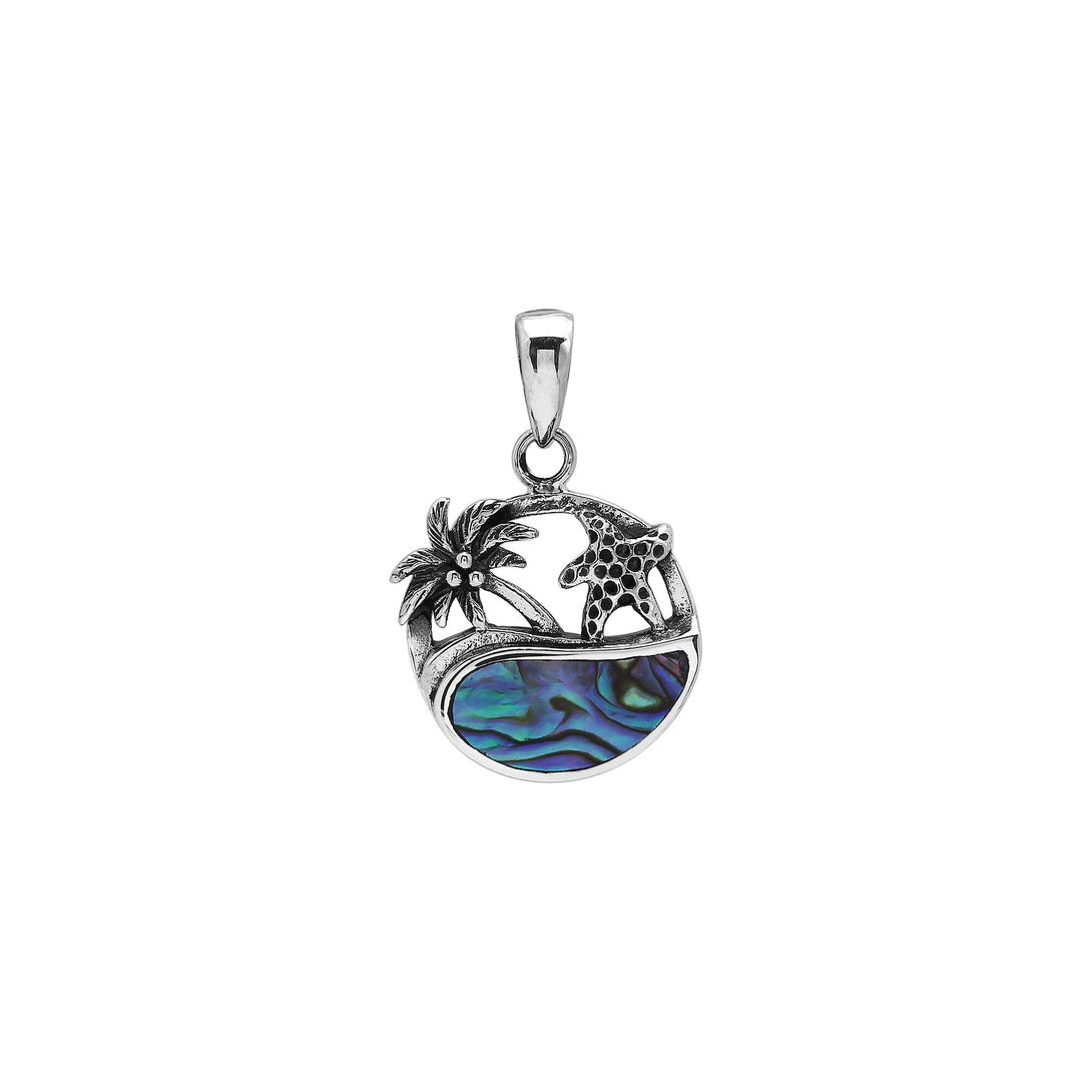 AP-1178-AB Sterling Silver Pendant with Abalone Shell Jewelry Bali Designs Inc 