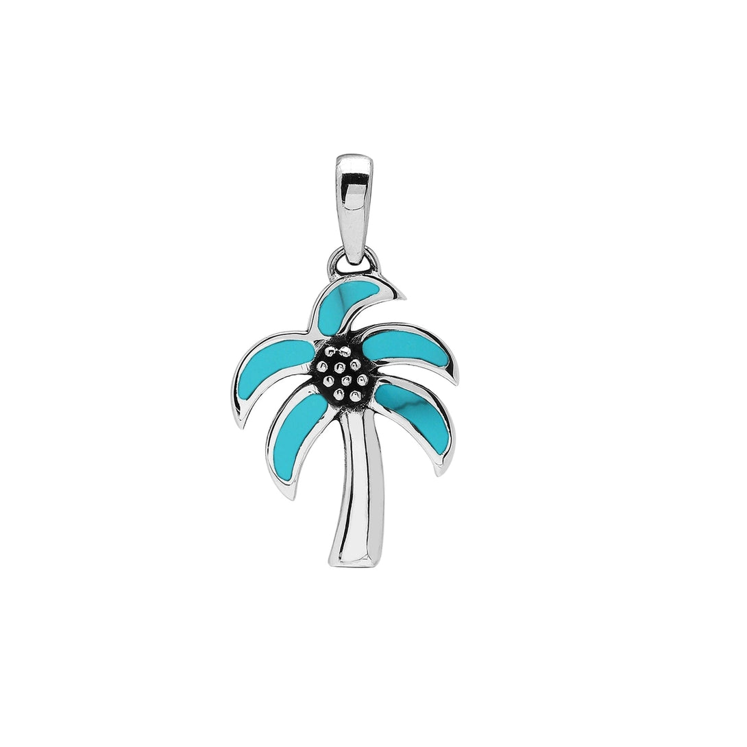 AP-1179-TQ Sterling Silver Pendant with Turquoise Shell Jewelry Bali Designs Inc 