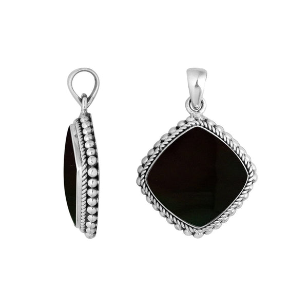 AP-6203-SHB Sterling Silver Pendant With Black Shell Jewelry Bali Designs Inc 