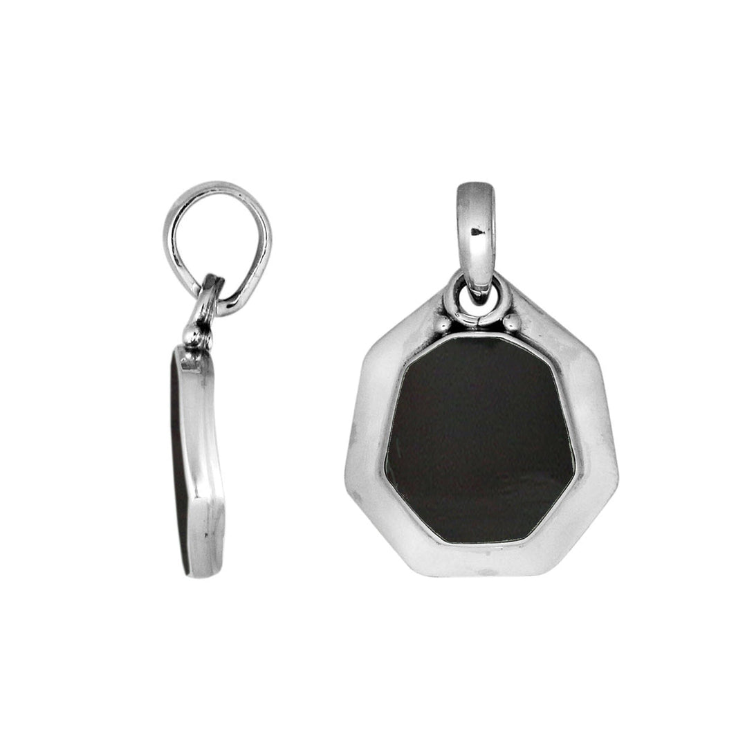 AP-6228-SHB Sterling Silver Pendant With Black Shell Jewelry Bali Designs Inc 