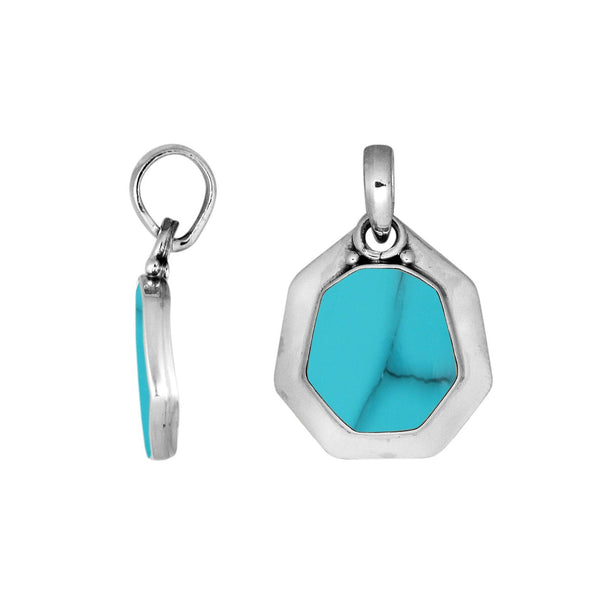 AP-6228-TQ Sterling Silver Pendant With Turquoise Shell Jewelry Bali Designs Inc 