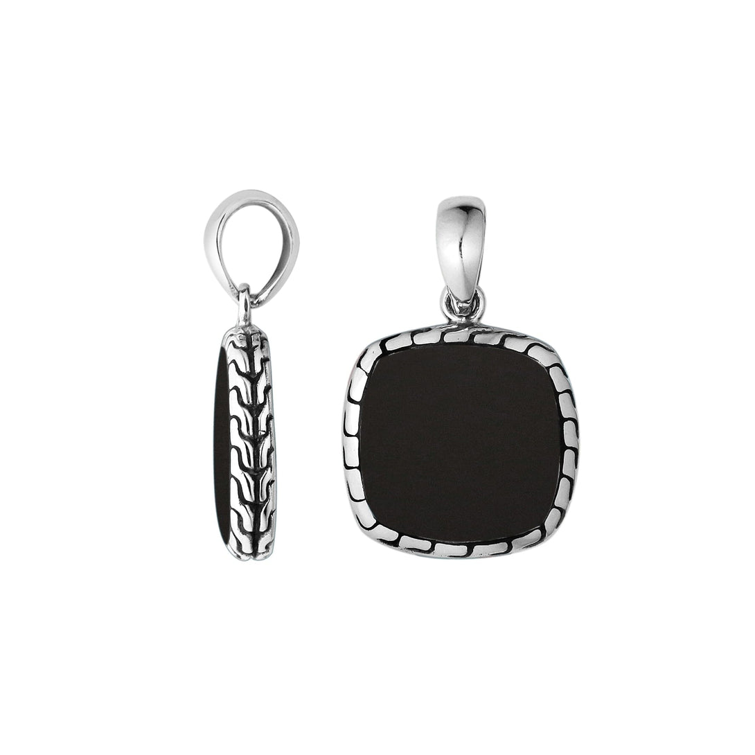 AP-6257-SHB Sterling Silver Pendant With Black Shell Jewelry Bali Designs Inc 