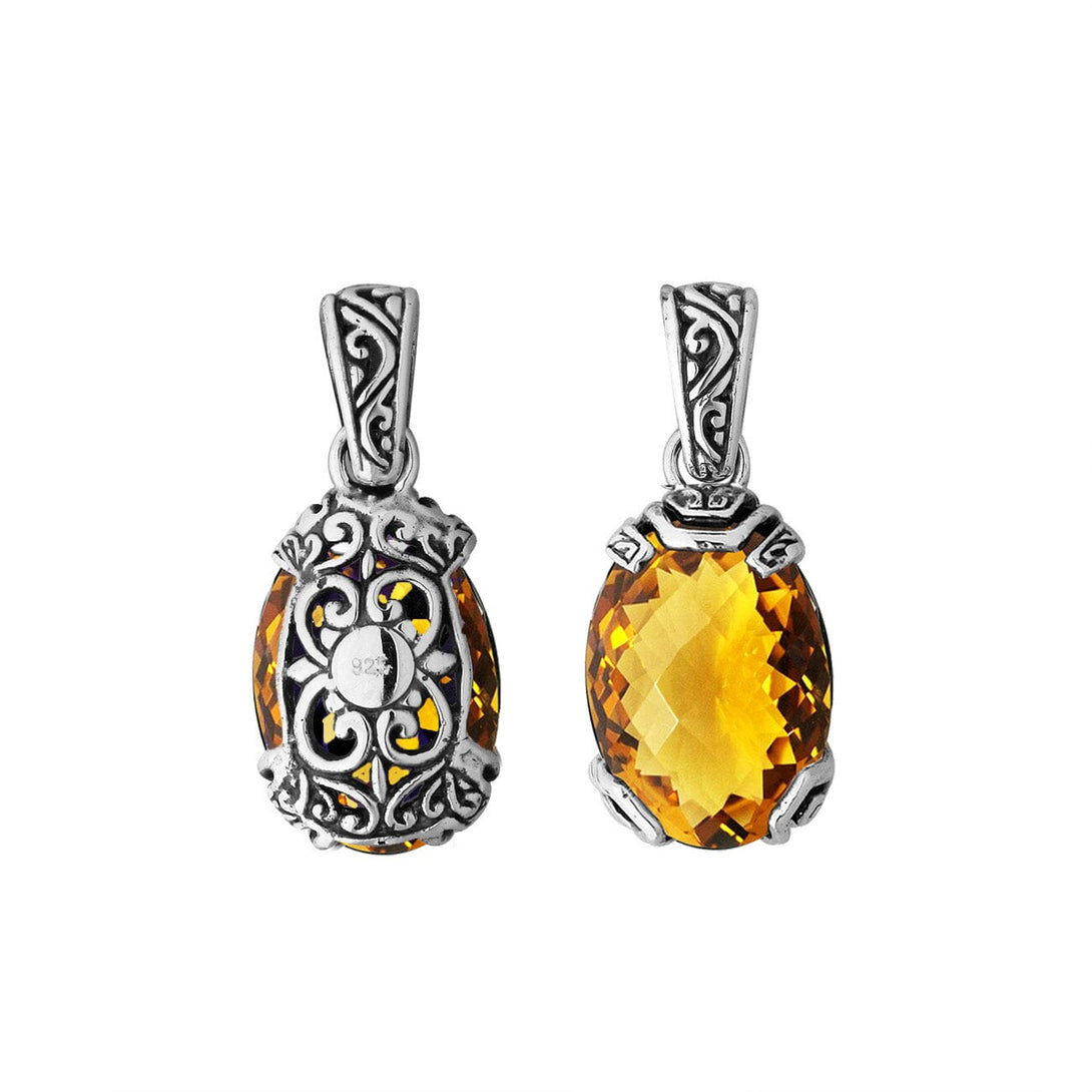 AP-6293-CT Sterling Silver Pendant With Citrine Q. Jewelry Bali Designs Inc 