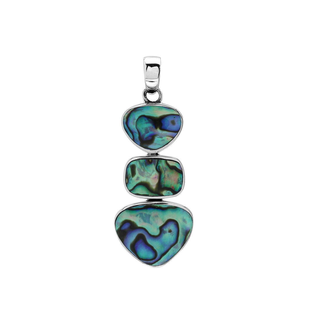 AP-6346-AB Sterling Silver Pendant with Abalone Shell Jewelry Bali Designs Inc 