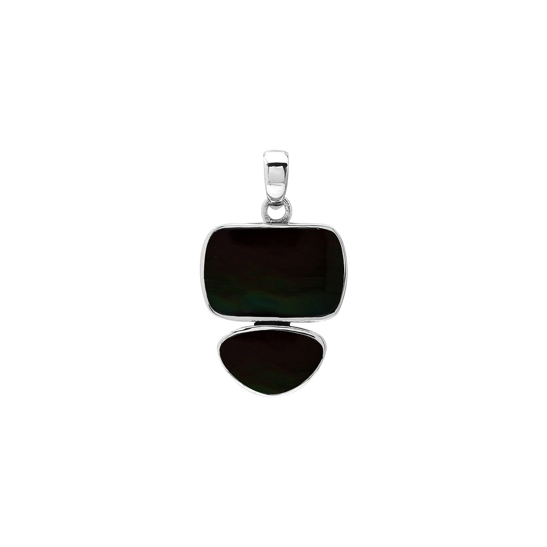 AP-6347-SHB Sterling Silver Pendant with Black Shell Jewelry Bali Designs Inc 