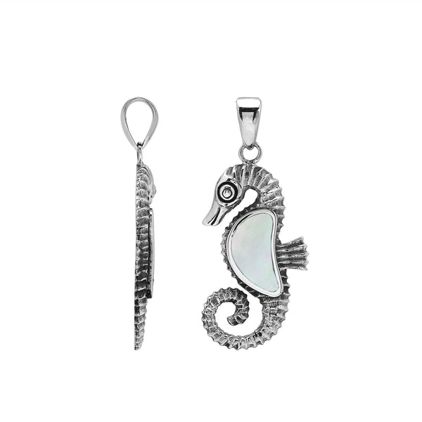 AP-6352-MOP Sterling Silver Pendant with Mother Of Pearl Jewelry Bali Designs Inc 