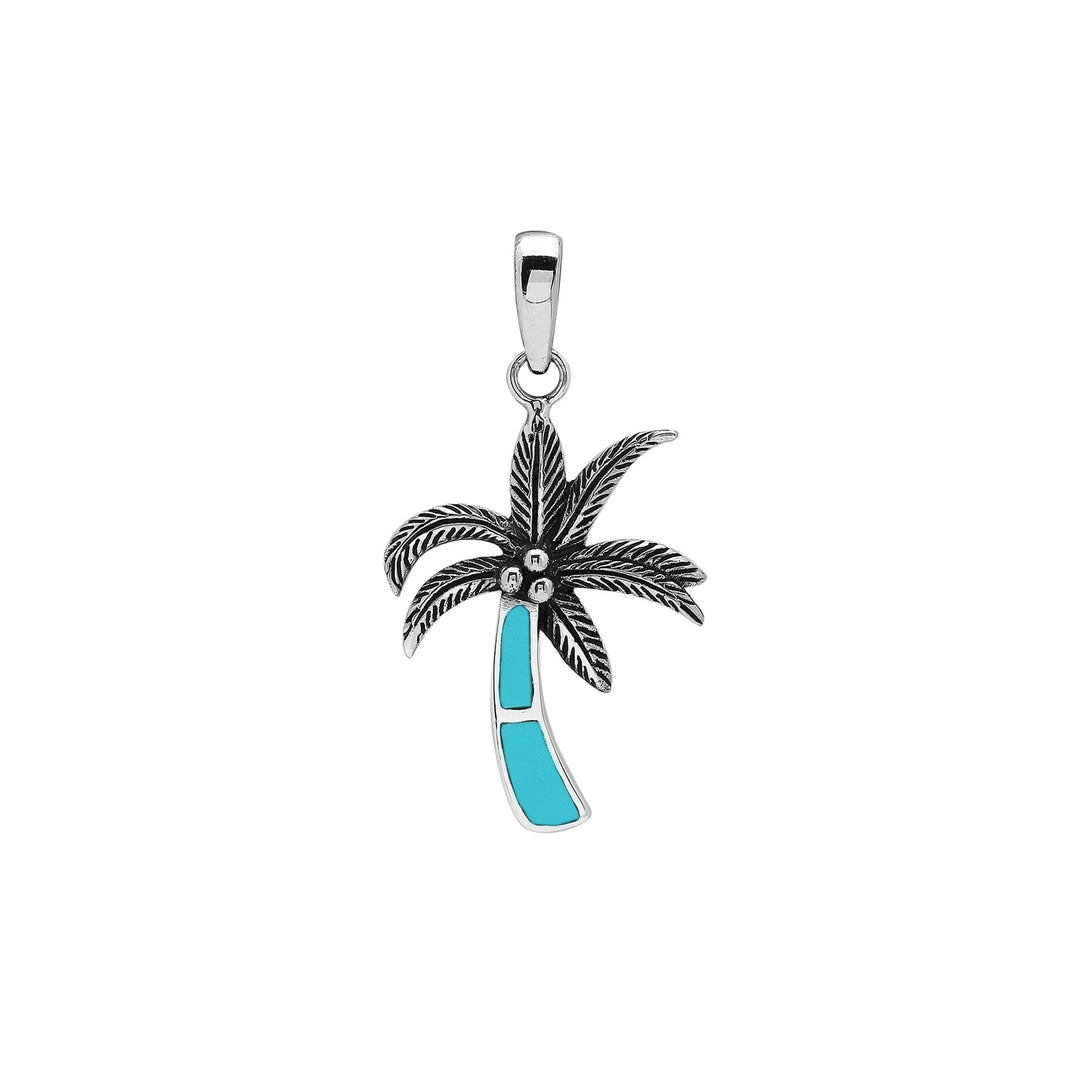 AP-6353-TQ Sterling Silver Pendant with Turquoise Shell Jewelry Bali Designs Inc 