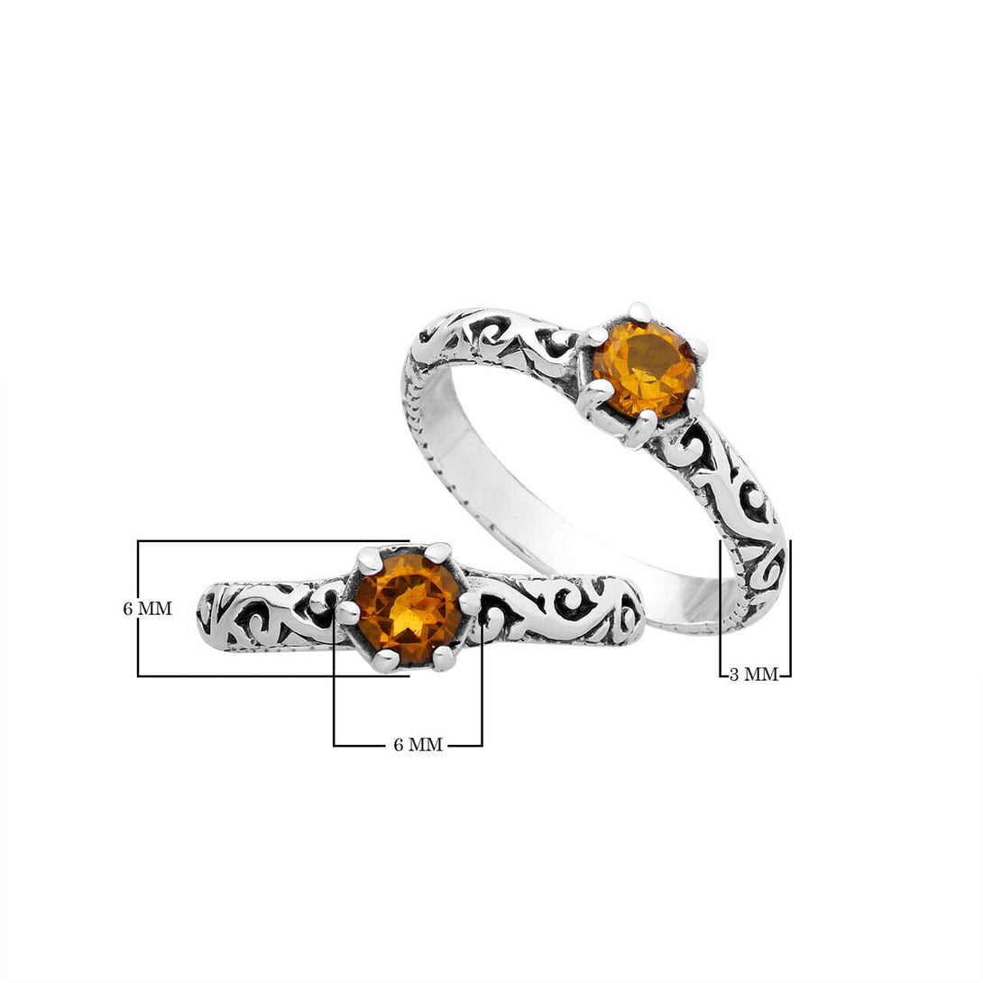 AR-1104-CT Sterling Silver Ring With Citrine Jewelry Bali Designs Inc 