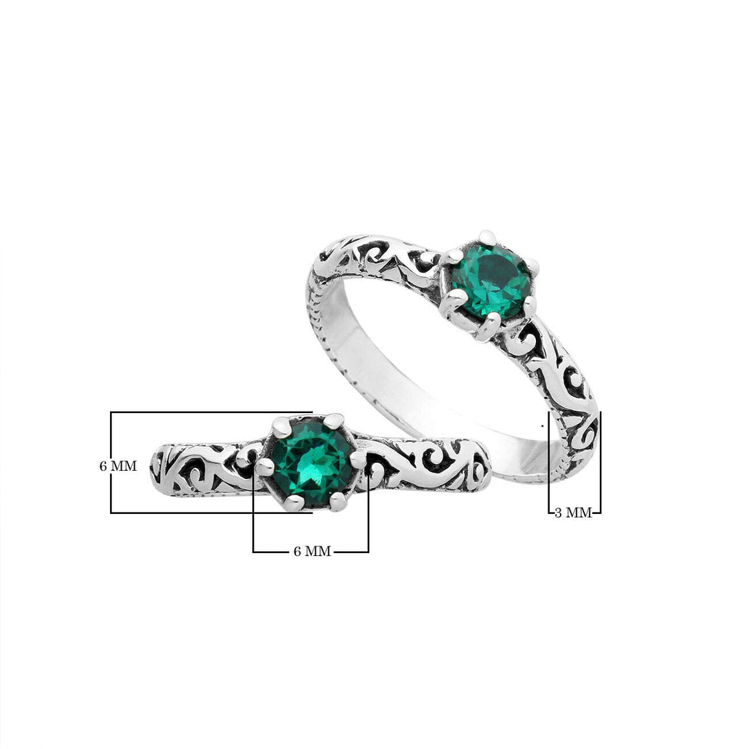 AR-1104-GQ Sterling Silver Ring With Green Quartz Jewelry Bali Designs Inc 