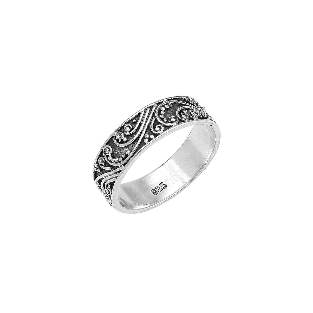 AR-1172-S-6 Sterling Silver Ring With Plain Silver Jewelry Bali Designs Inc 