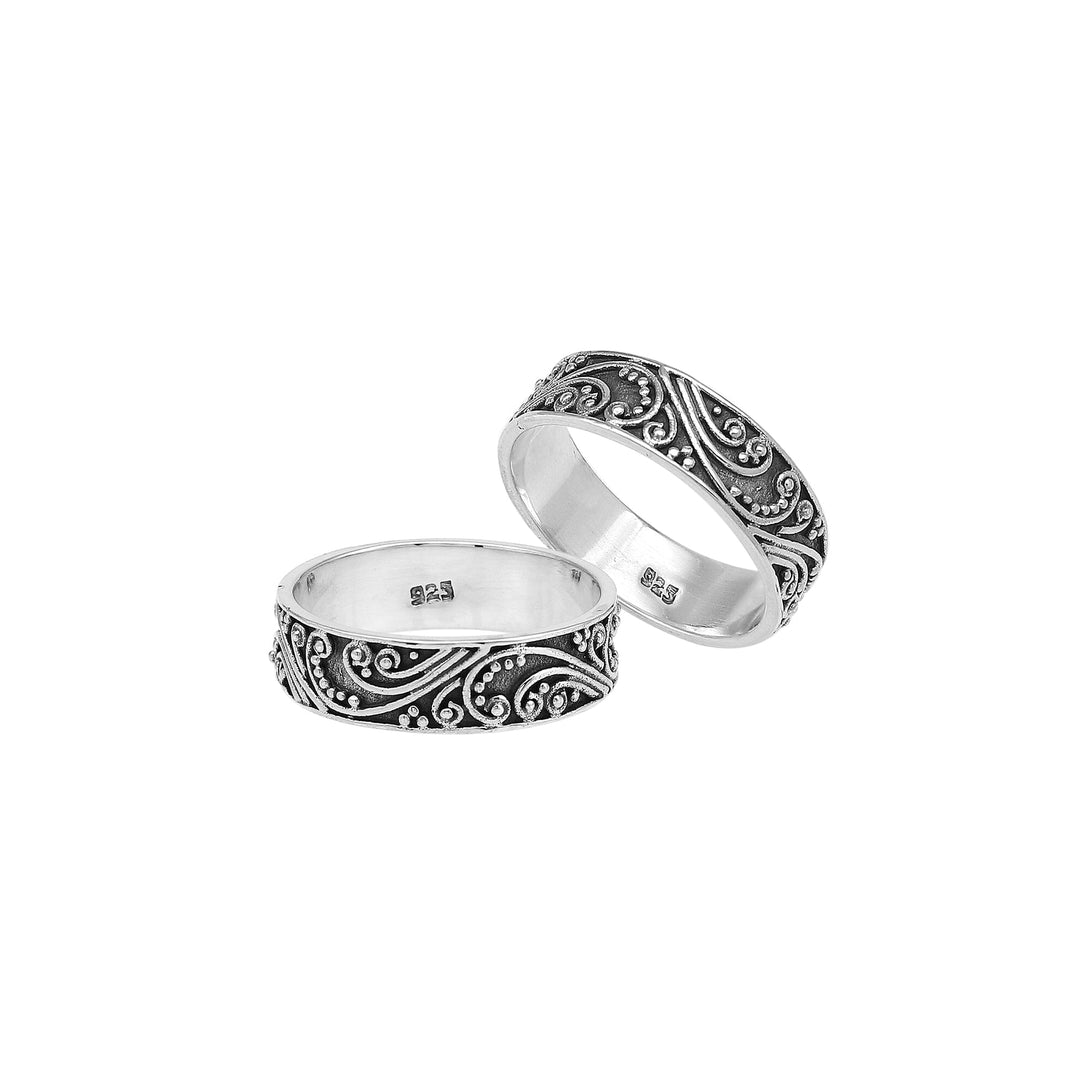 AR-1172-S-6 Sterling Silver Ring With Plain Silver Jewelry Bali Designs Inc 