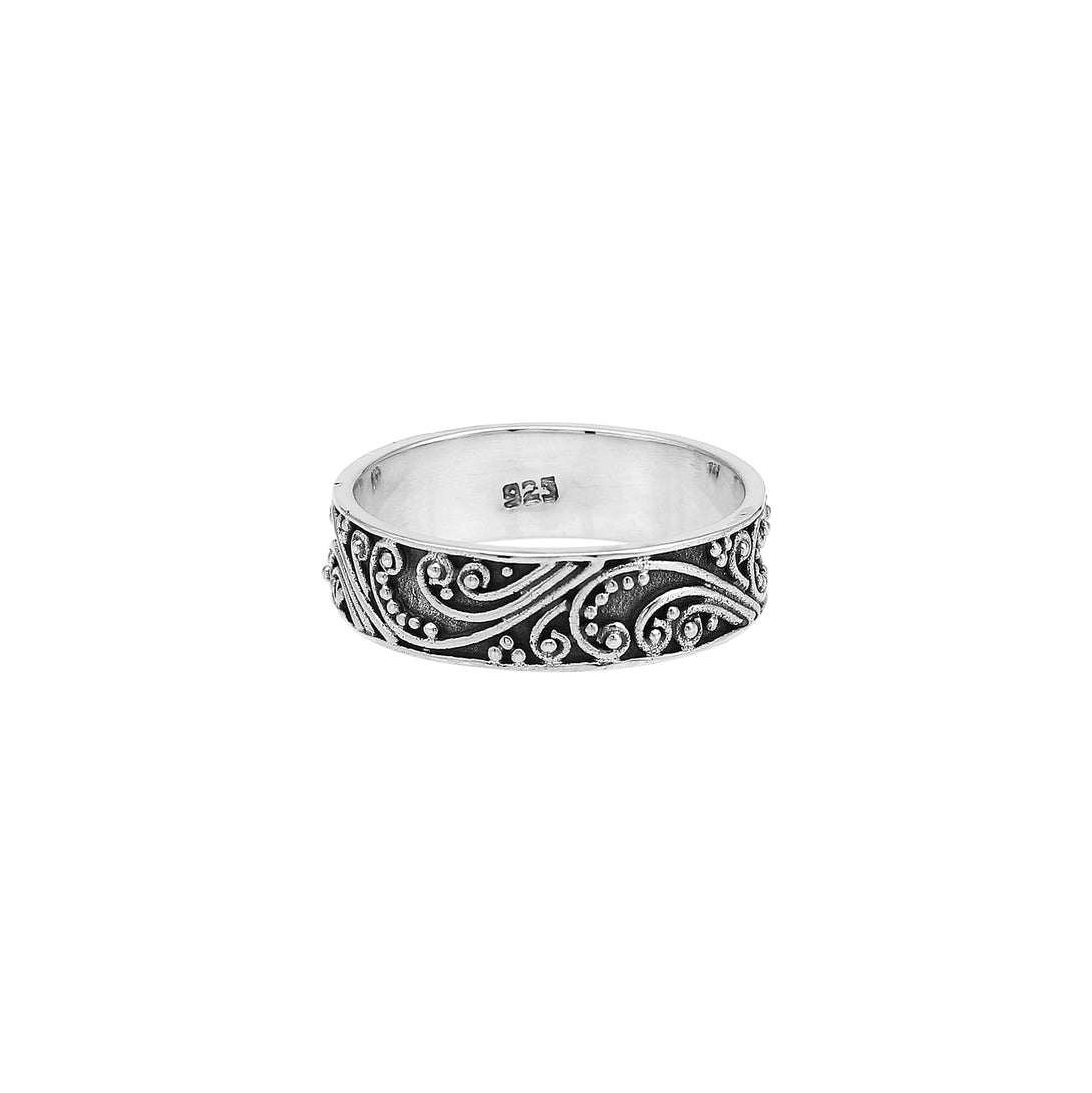 AR-1172-S-6 Sterling Silver Ring With Plain Silver Jewelry Bali Designs Inc 