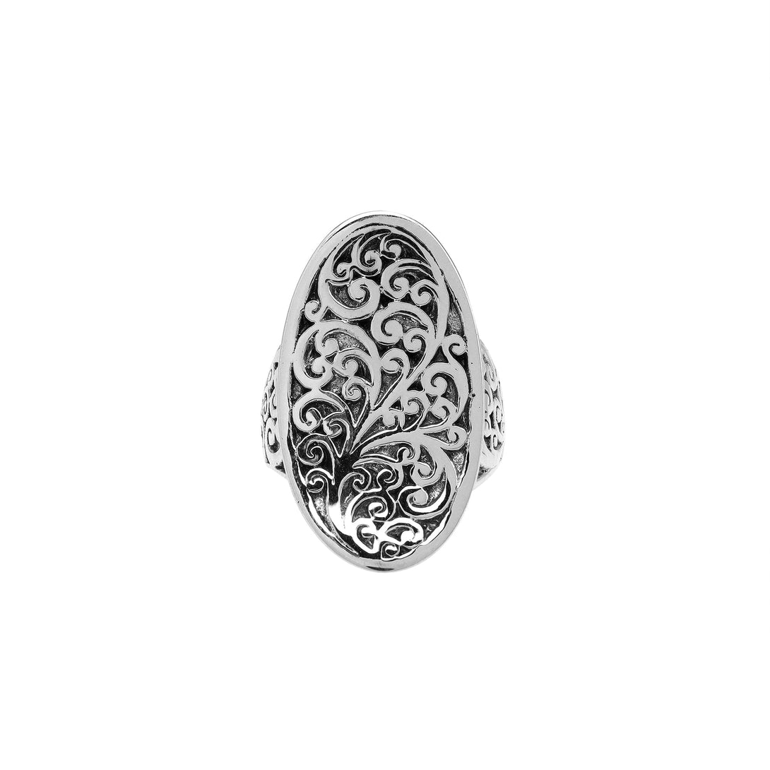 AR-1185-S-6 Sterling Silver Ring With Plain Silver Jewelry Bali Designs Inc 