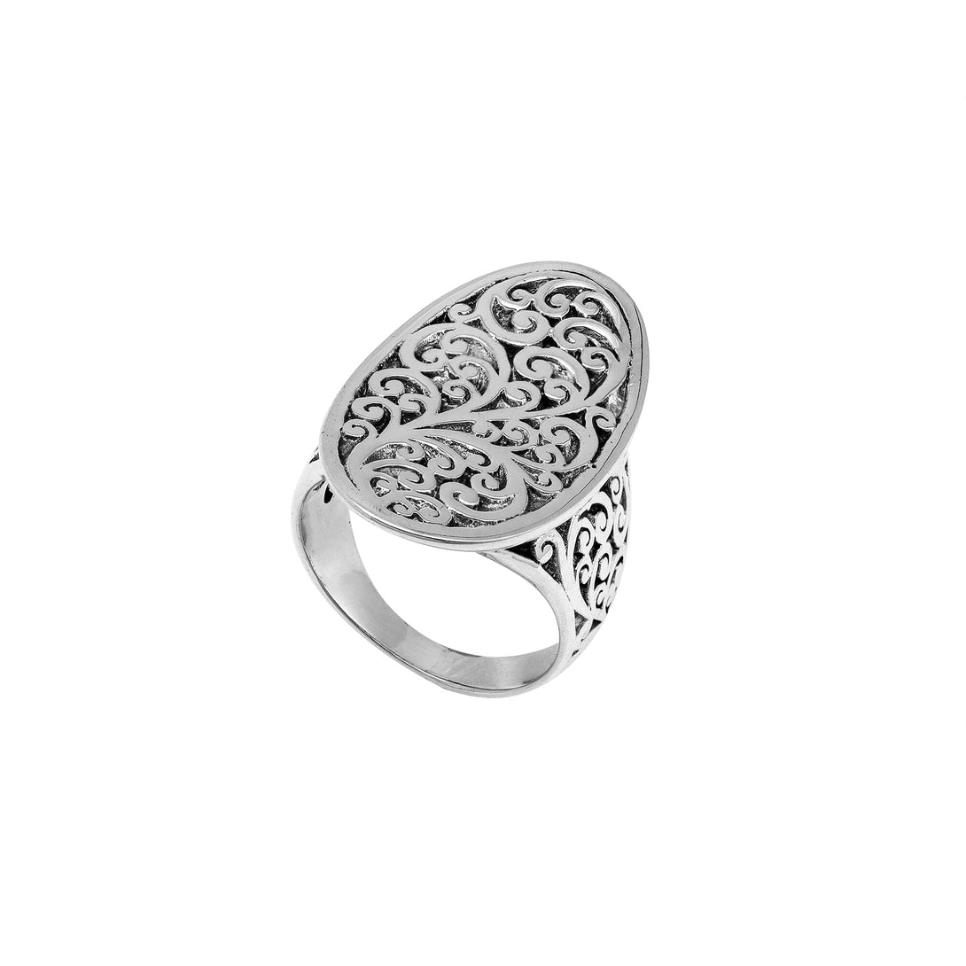 AR-1185-S-6 Sterling Silver Ring With Plain Silver Jewelry Bali Designs Inc 