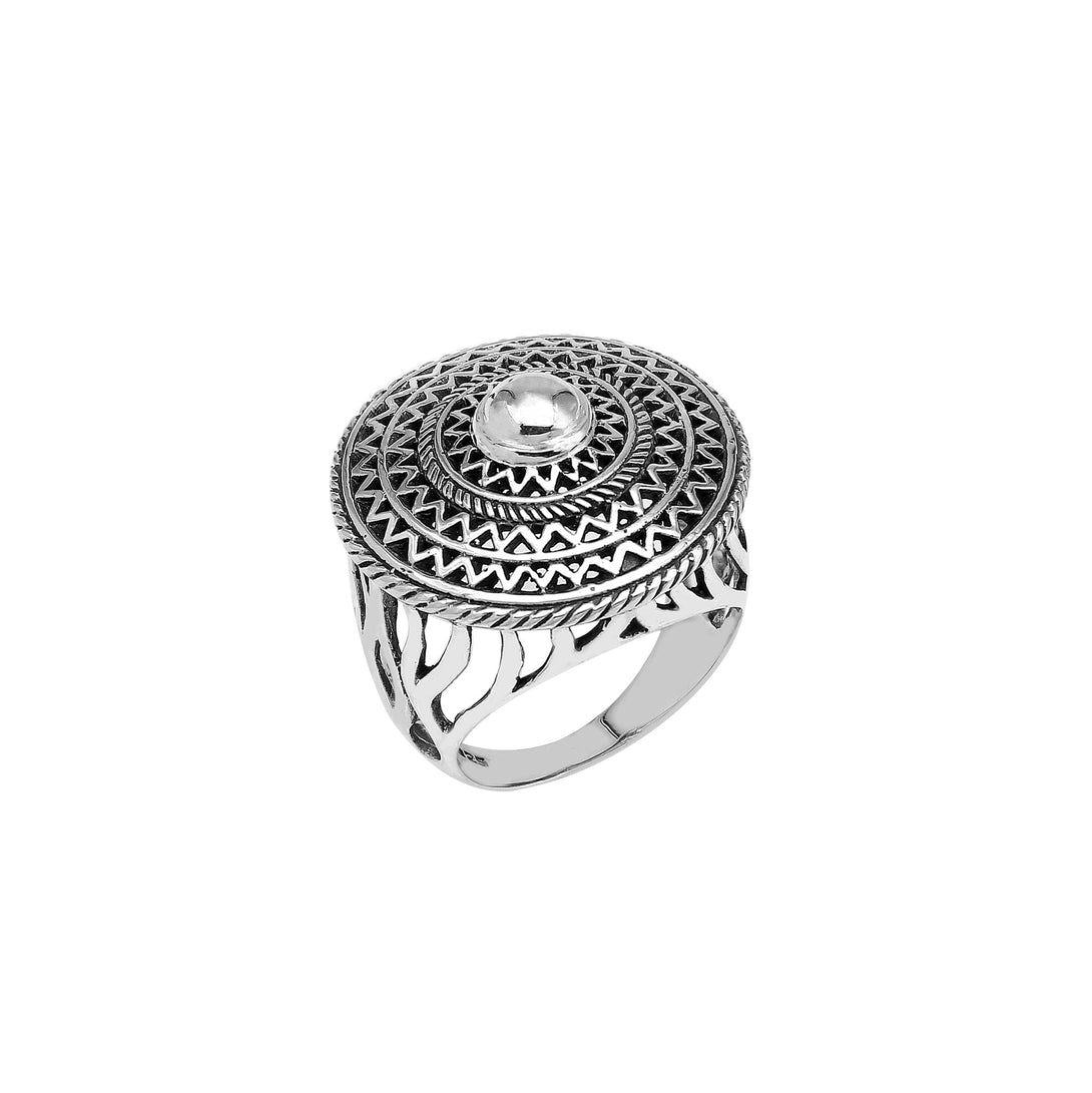 AR-1189-S-6 Sterling Silver Ring With Plain Silver Jewelry Bali Designs Inc 