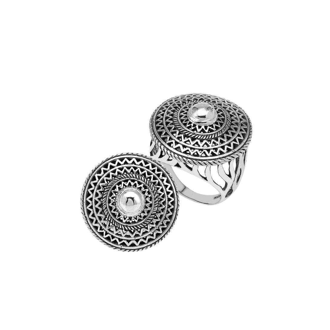 AR-1189-S-6 Sterling Silver Ring With Plain Silver Jewelry Bali Designs Inc 