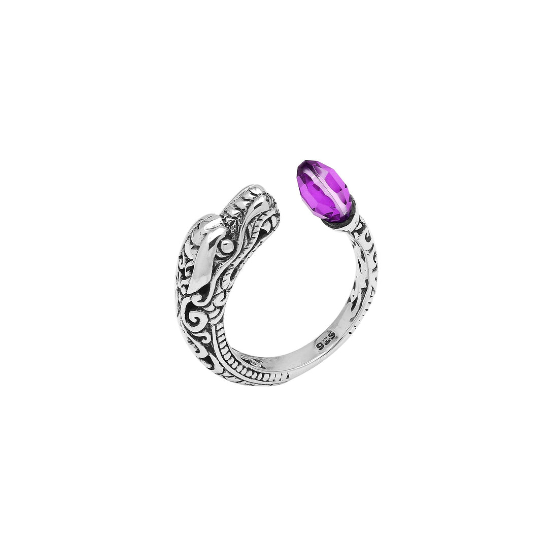 AR-1191-AM-6 Sterling Silver Ring With Amethyst Q. Jewelry Bali Designs Inc 