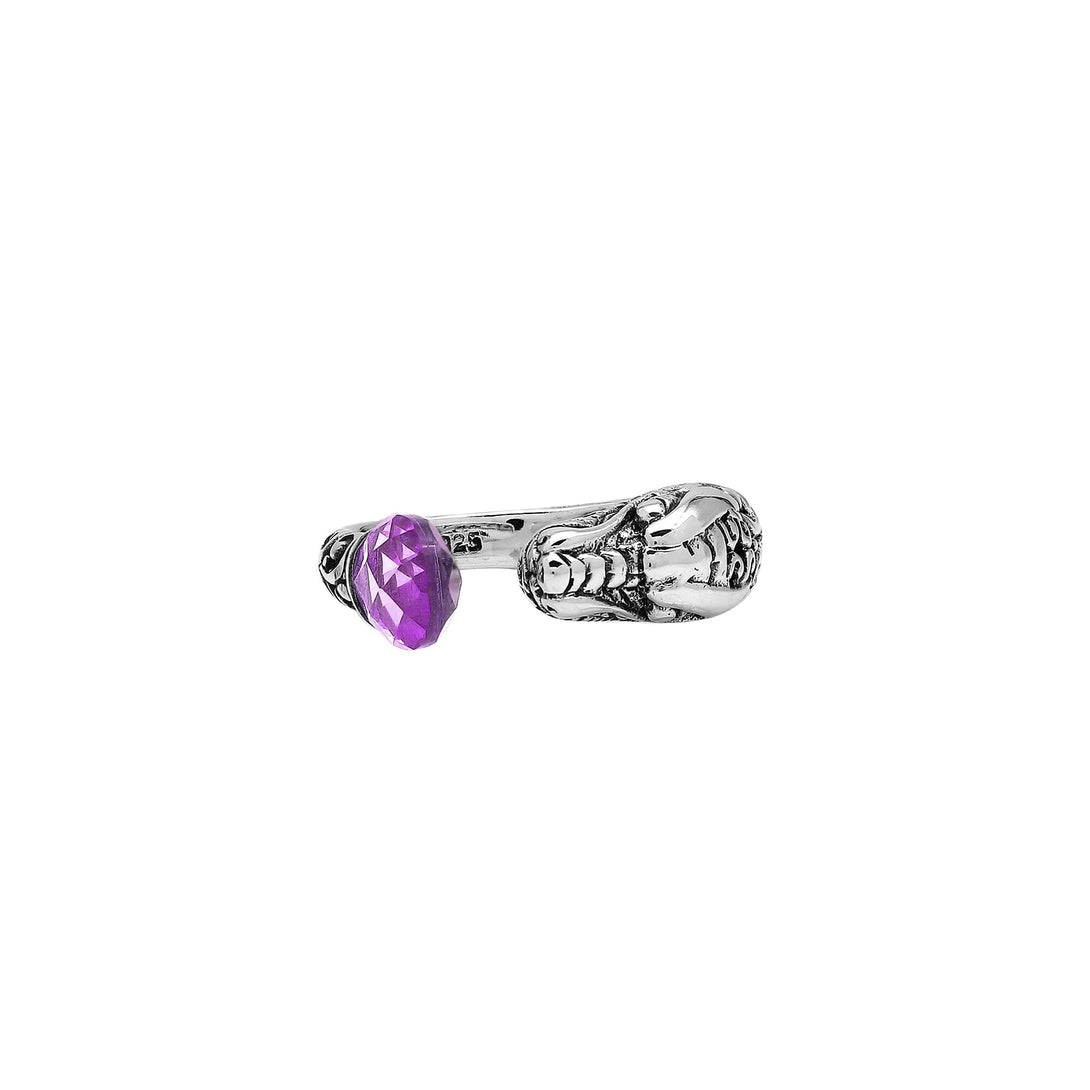 AR-1191-AM-6 Sterling Silver Ring With Amethyst Q. Jewelry Bali Designs Inc 