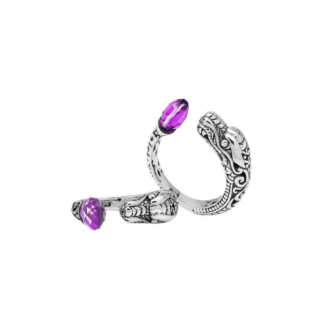 AR-1191-AM-6 Sterling Silver Ring With Amethyst Q. Jewelry Bali Designs Inc 