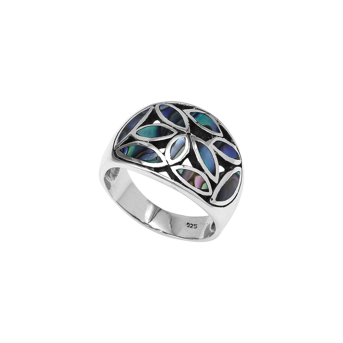 AR-1192-AB Sterling Silver Ring With Abalone Shell Jewelry Bali Designs Inc 