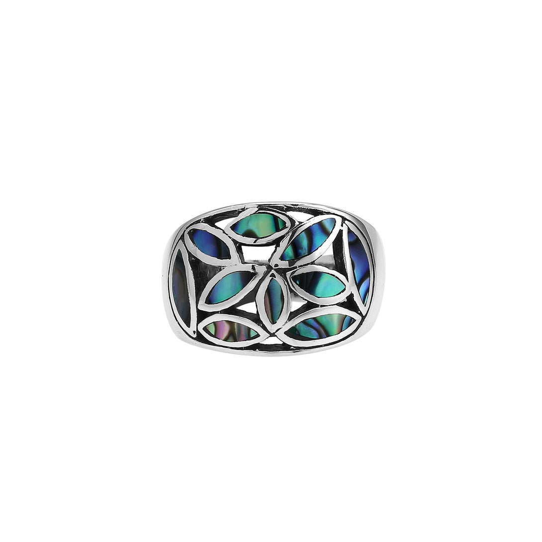 AR-1192-AB Sterling Silver Ring With Abalone Shell Jewelry Bali Designs Inc 