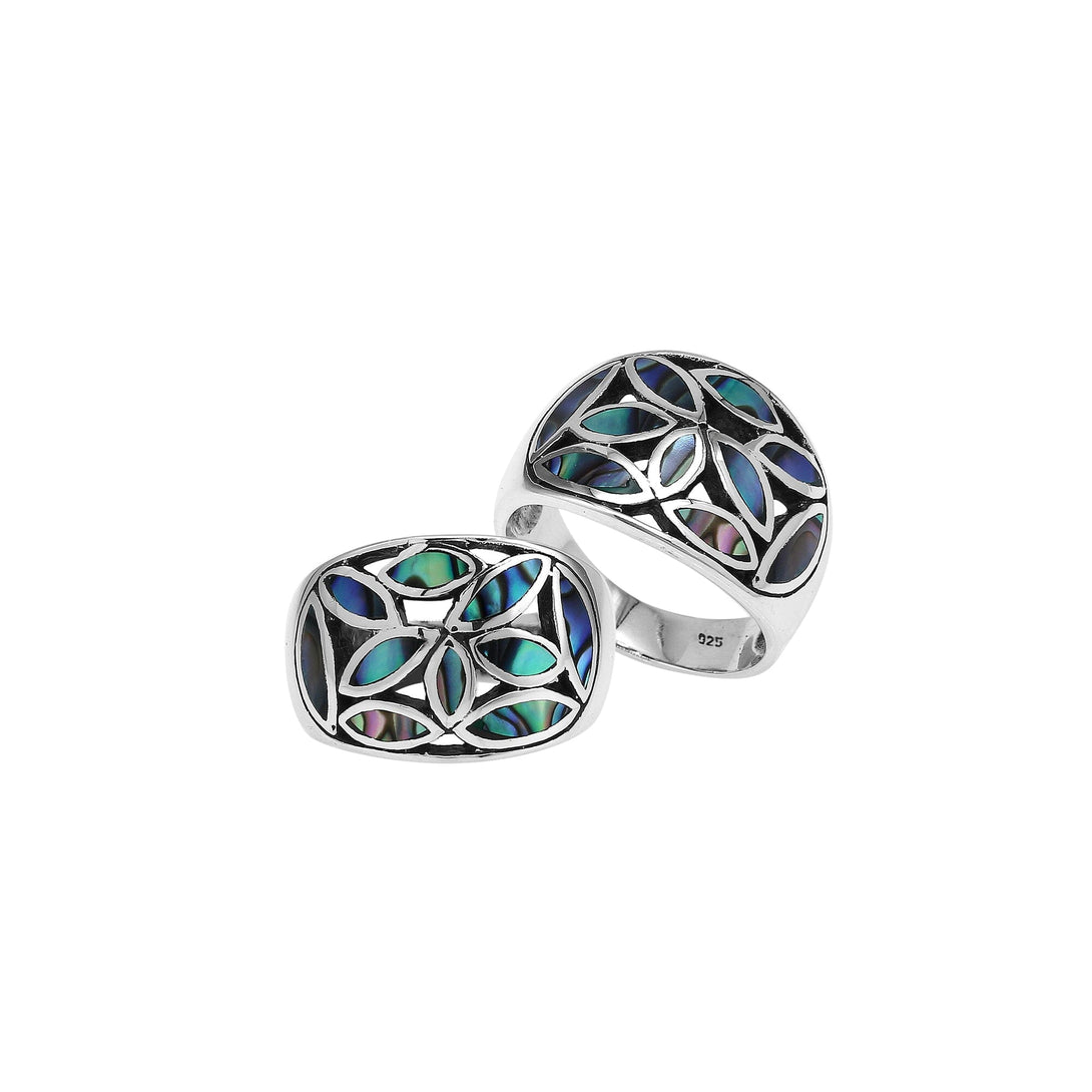 AR-1192-AB Sterling Silver Ring With Abalone Shell Jewelry Bali Designs Inc 6 