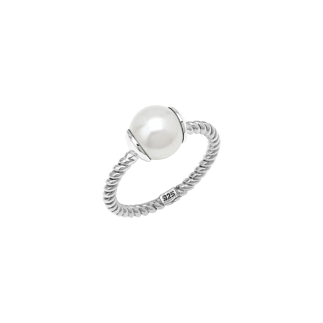 AR-6350-PE Sterling Silver Ring With Pearl Jewelry Bali Designs Inc 