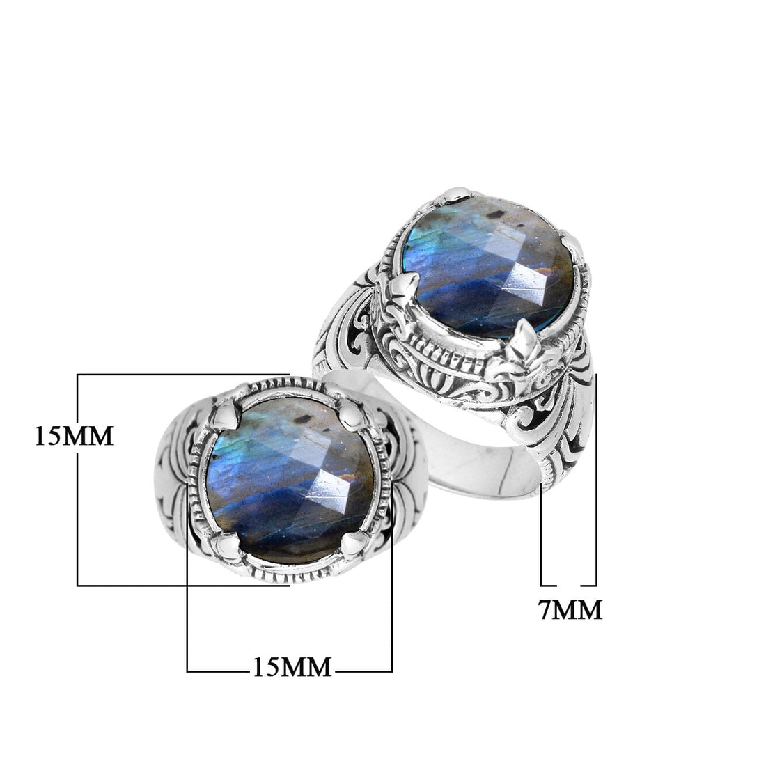 AR-8029-LB Sterling Silver Ring With Labradorite Jewelry Bali Designs Inc 