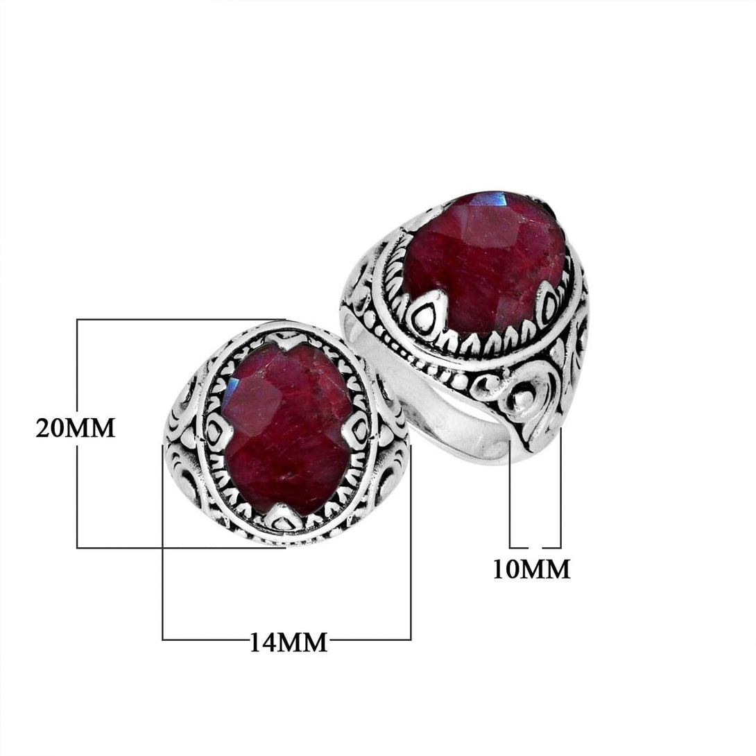 AR-8033-RB Sterling Silver Ring With Ruby Jewelry Bali Designs Inc 