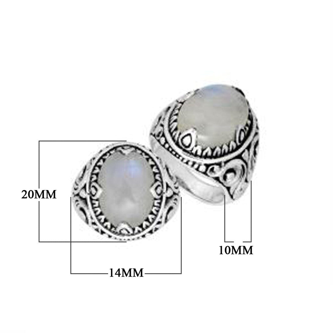 AR-8033-RM Sterling Silver Ring With Rainbow Moonstone Jewelry Bali Designs Inc 