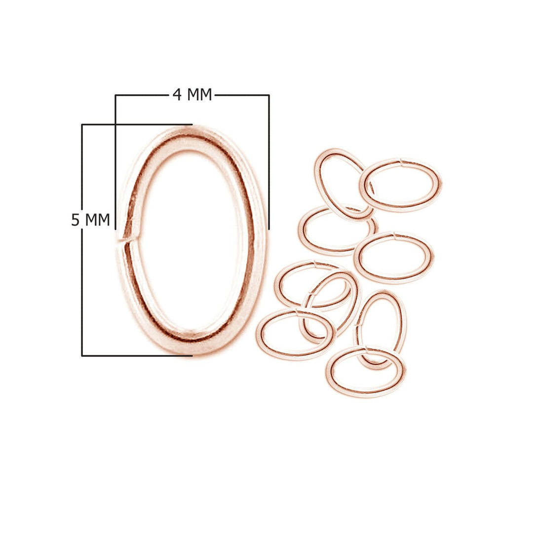 JORG-104 Rose Gold Overlay Oval Open Jump Ring Beads Bali Designs Inc 5X4MM 