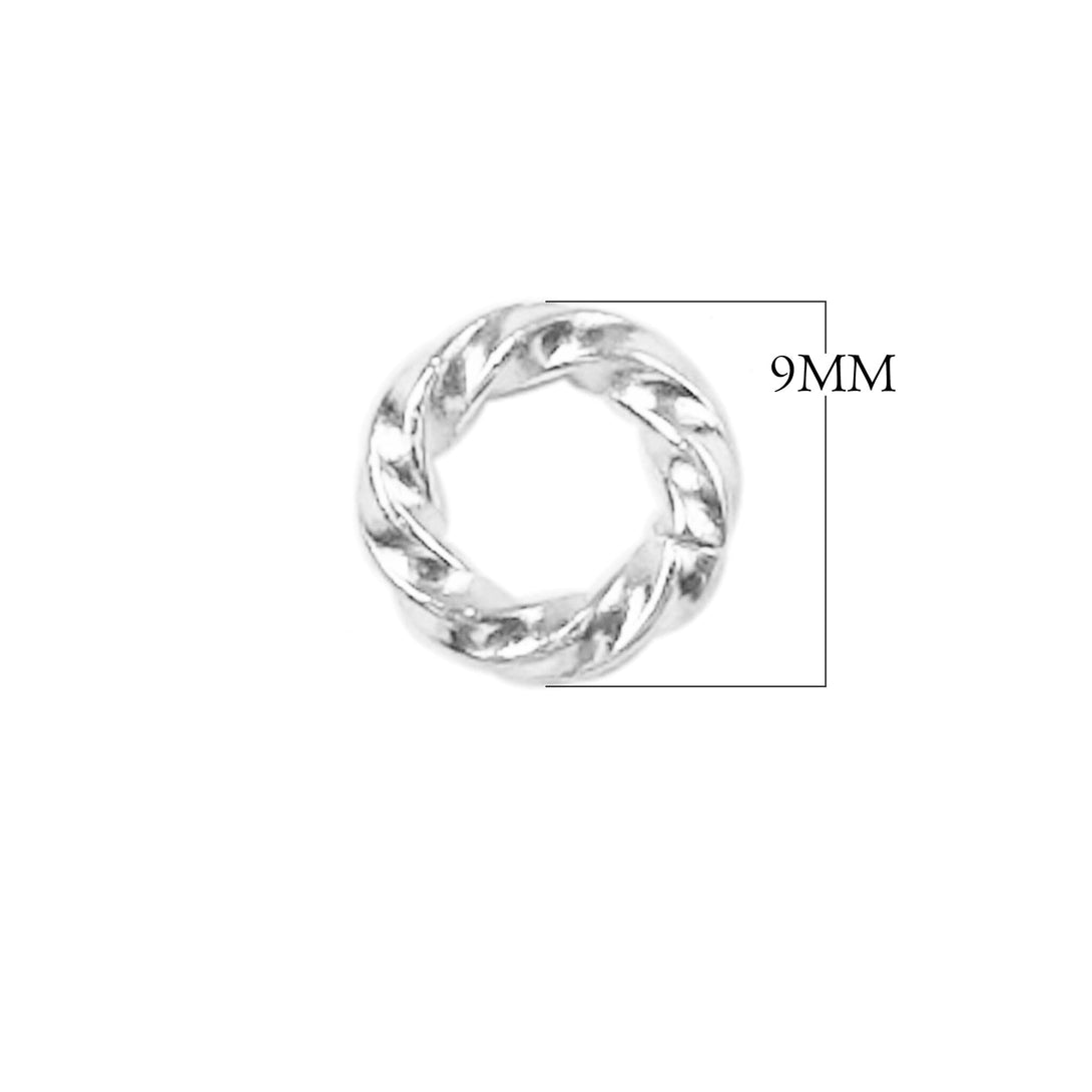 JOSF-107 Silver Overlay Twisted Open Jump Ring Beads Bali Designs Inc 9MM 