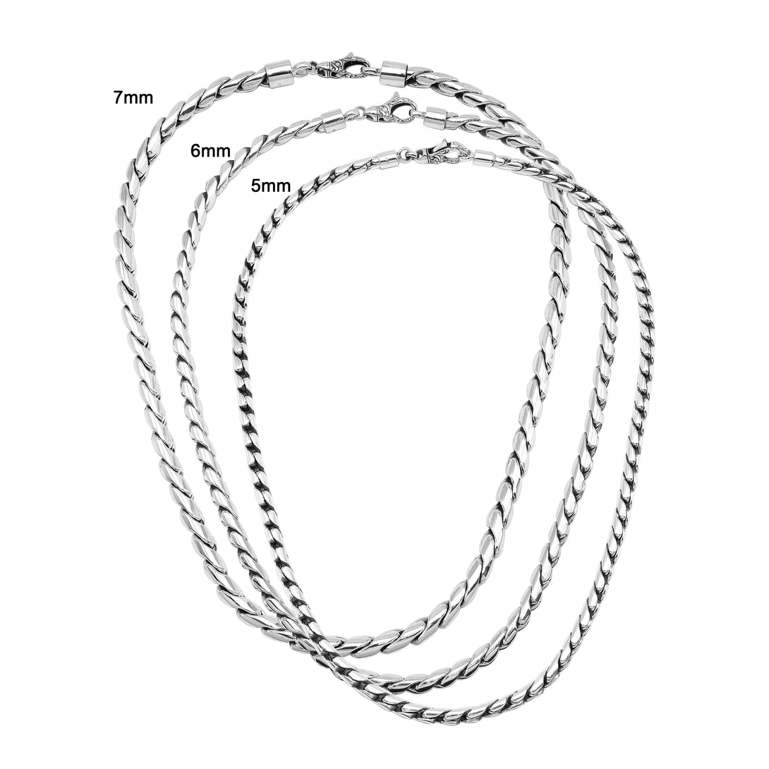 SN-0127-S-6MM Bali Hand Crafted Sterling Silver Chain With Lobster Jewelry Bali Designs Inc 