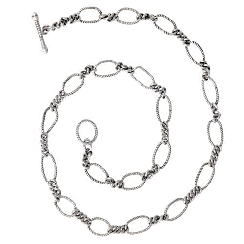 SN-3654-S Bali Hand Crafted Sterling Silver Chain With Toggle Jewelry Bali Designs Inc 16" 