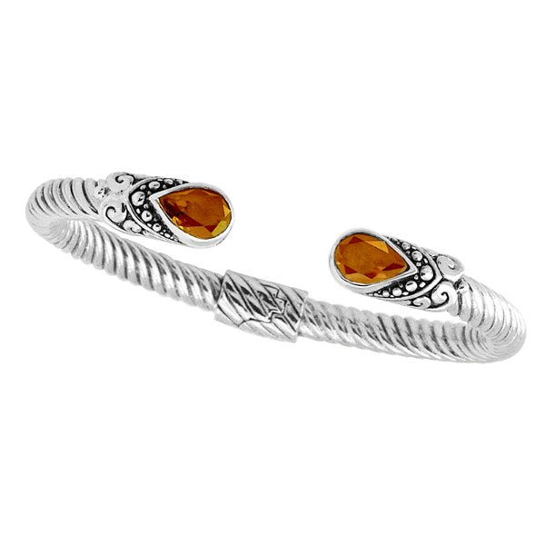 AB-1025-CT Sterling Silver Bangle With Citrine Q. Jewelry Bali Designs Inc 