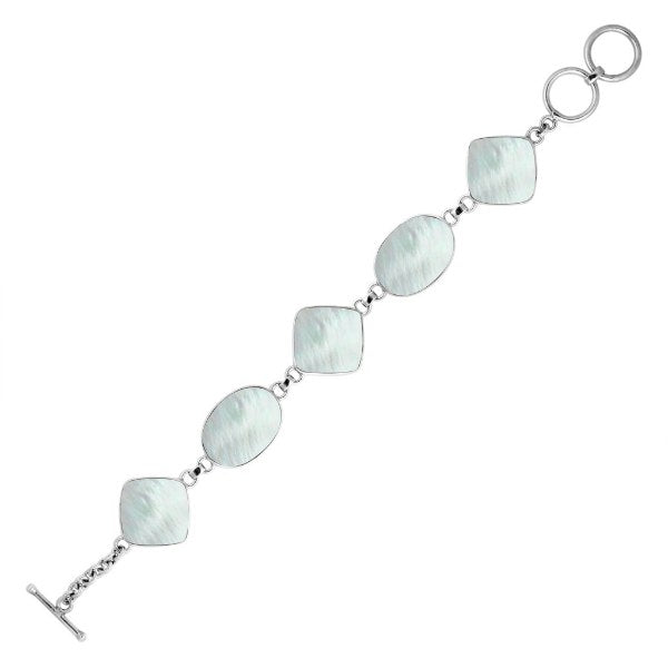 AB-1047-MOP Sterling Silver Bracelet With Mother Of Pearl Jewelry Bali Designs Inc 