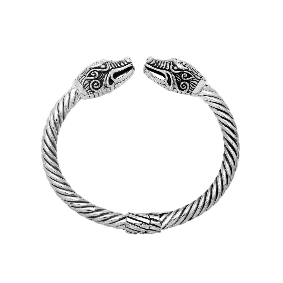 AB-1162-S Sterling Silver Bracelet With Plain Silver Jewelry Bali Designs Inc 