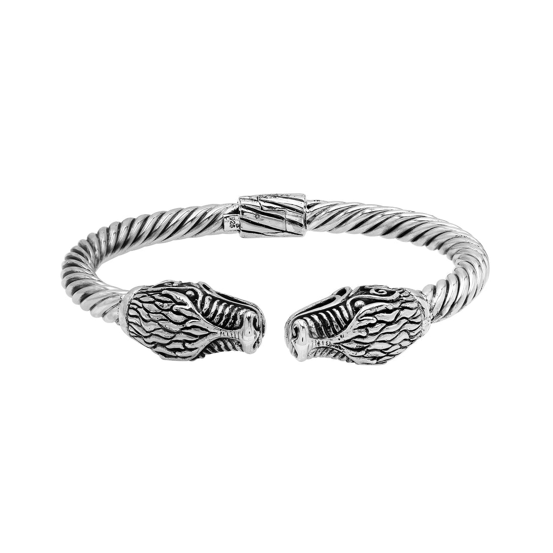 AB-1162-S Sterling Silver Bracelet With Plain Silver Jewelry Bali Designs Inc 