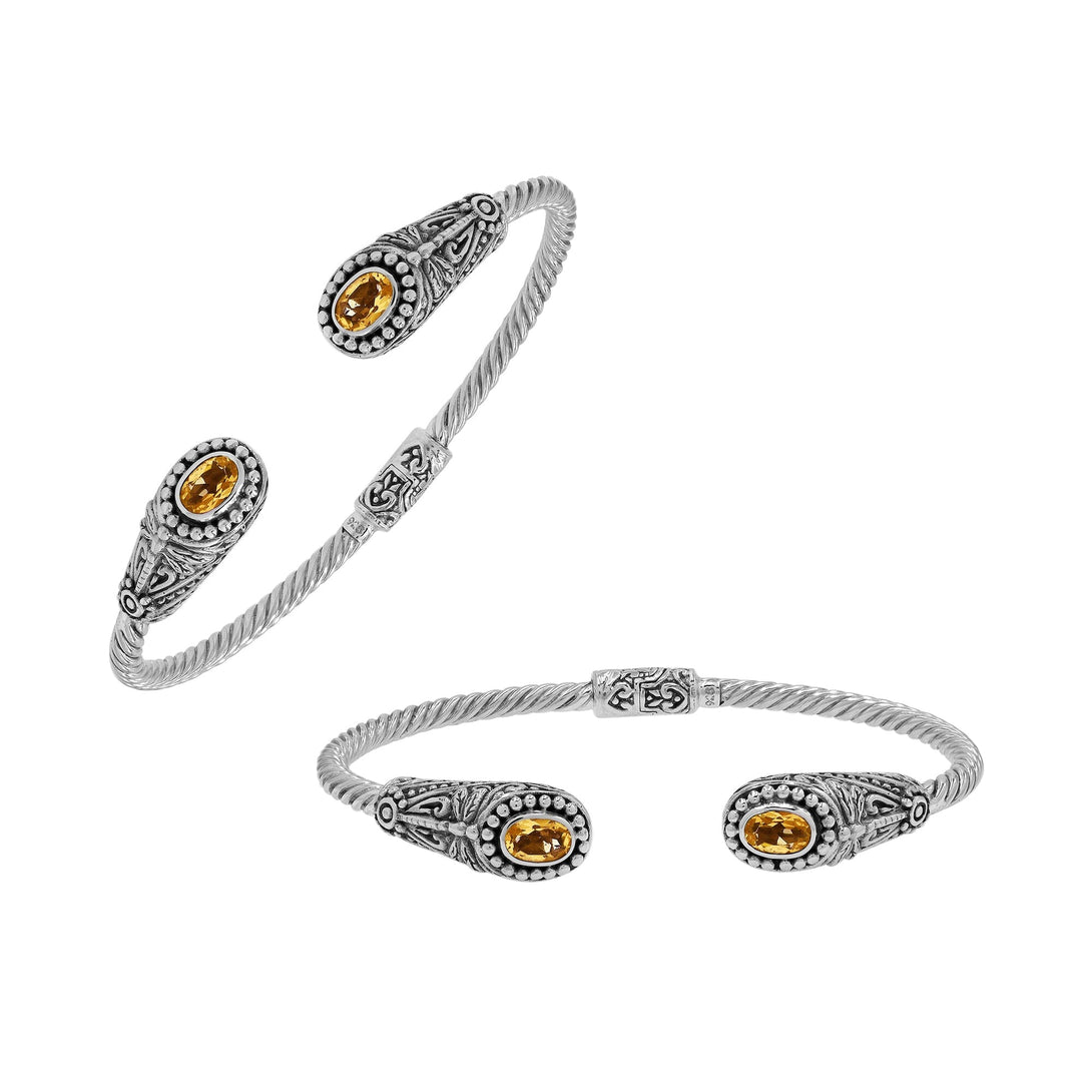 AB-1202-CT Sterling Silver Bangle With Citrine Q. Jewelry Bali Designs Inc 