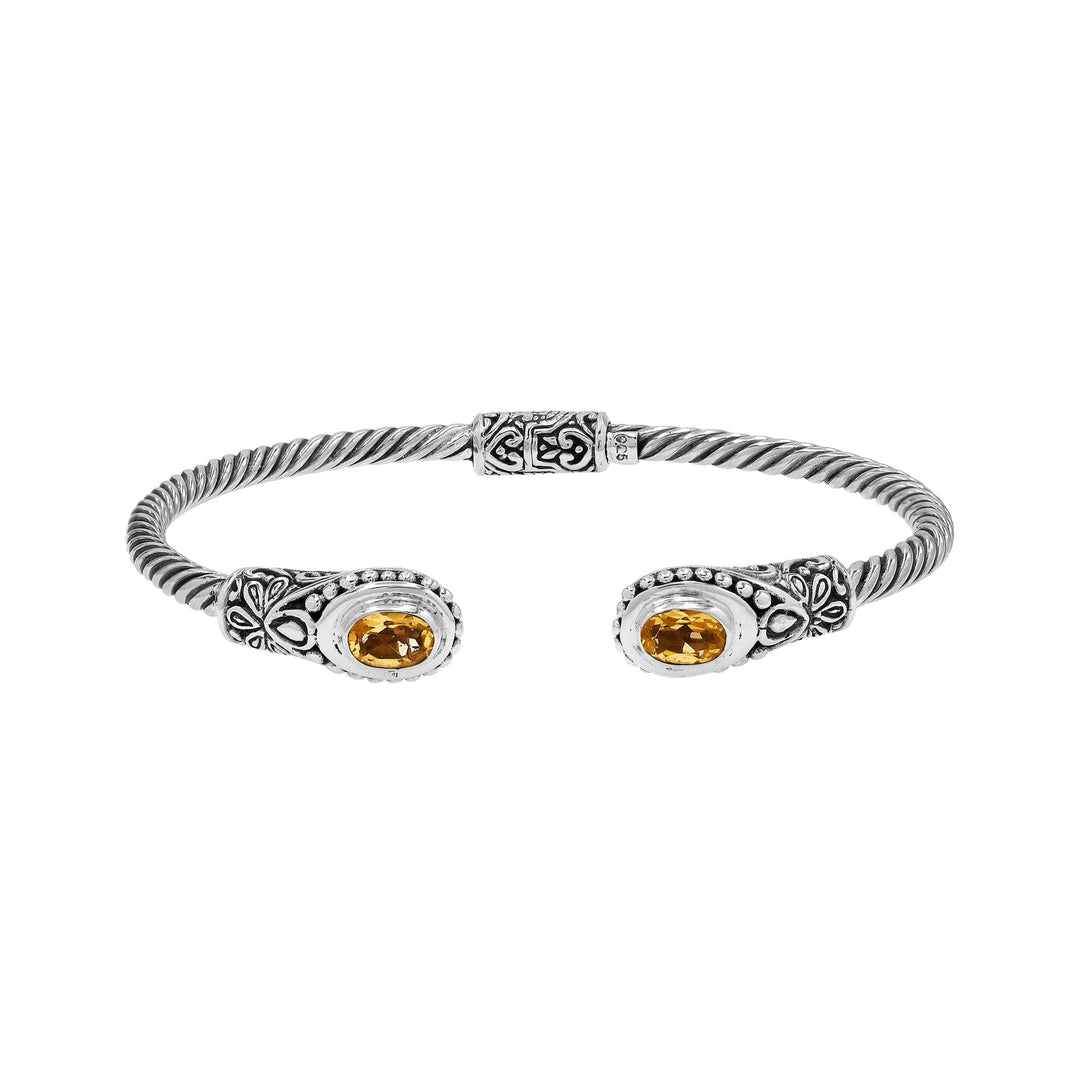 AB-1203-CT Sterling Silver Bangle With Citrine Q. Jewelry Bali Designs Inc 