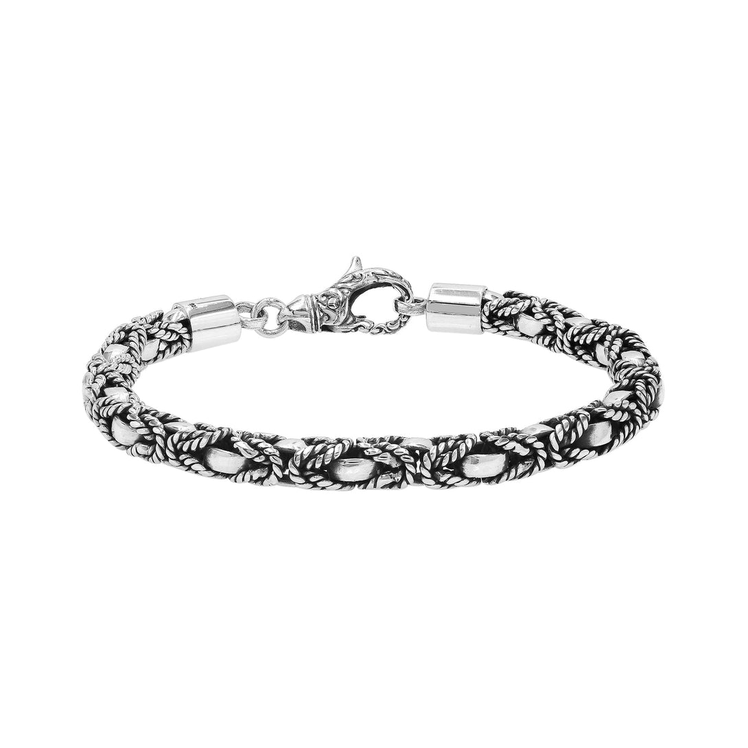 AB-6337-S-6MM-8" Bali Hand Crafted Sterling Silver Bracelet With Lobster Jewelry Bali Designs Inc 