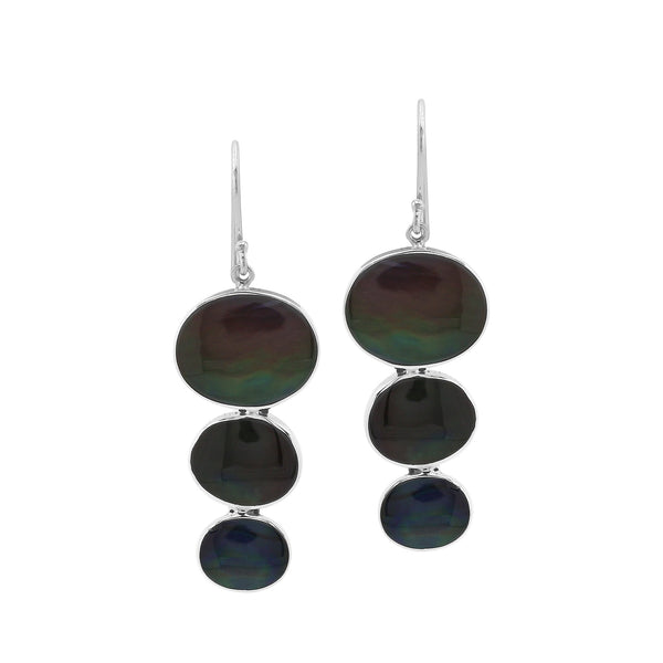 AE-1007-SHB Sterling Silver Earring With Black Shell Jewelry Bali Designs Inc 